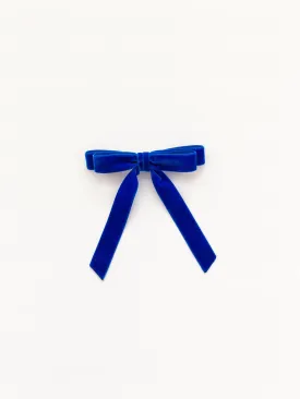 Grace & Grandeur Alice Short Bow Barrette: Royal Blue