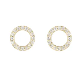 Greece Pavé Gemstone Circle Earrings