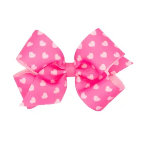 Grosgrain hearts printed bows