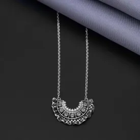 Half Madellion 92.5 Sterling Silver Chain