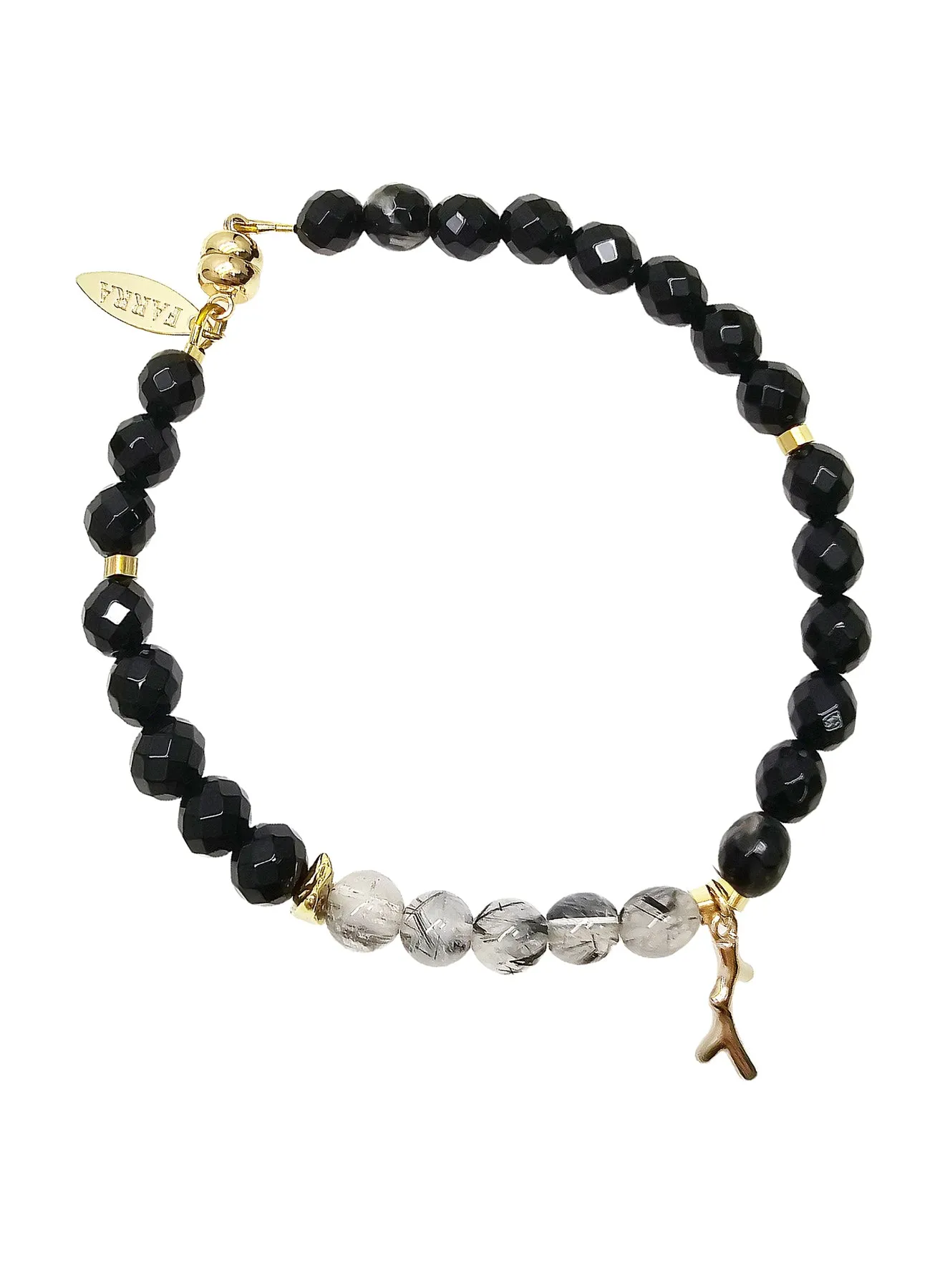 Healing Energy Stone Black Gemstone Bracelet NB002