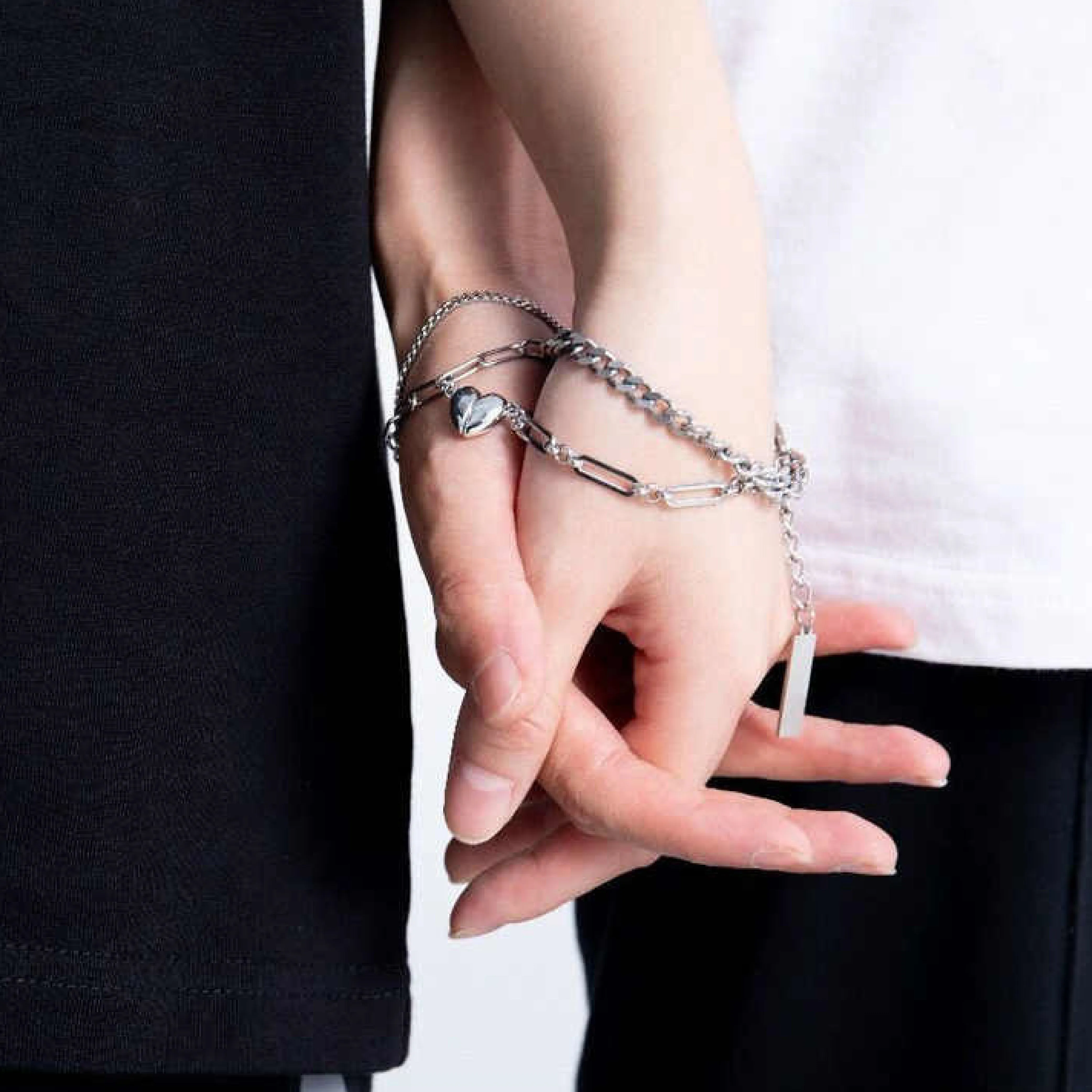 Heart Charm Couple Bracelets