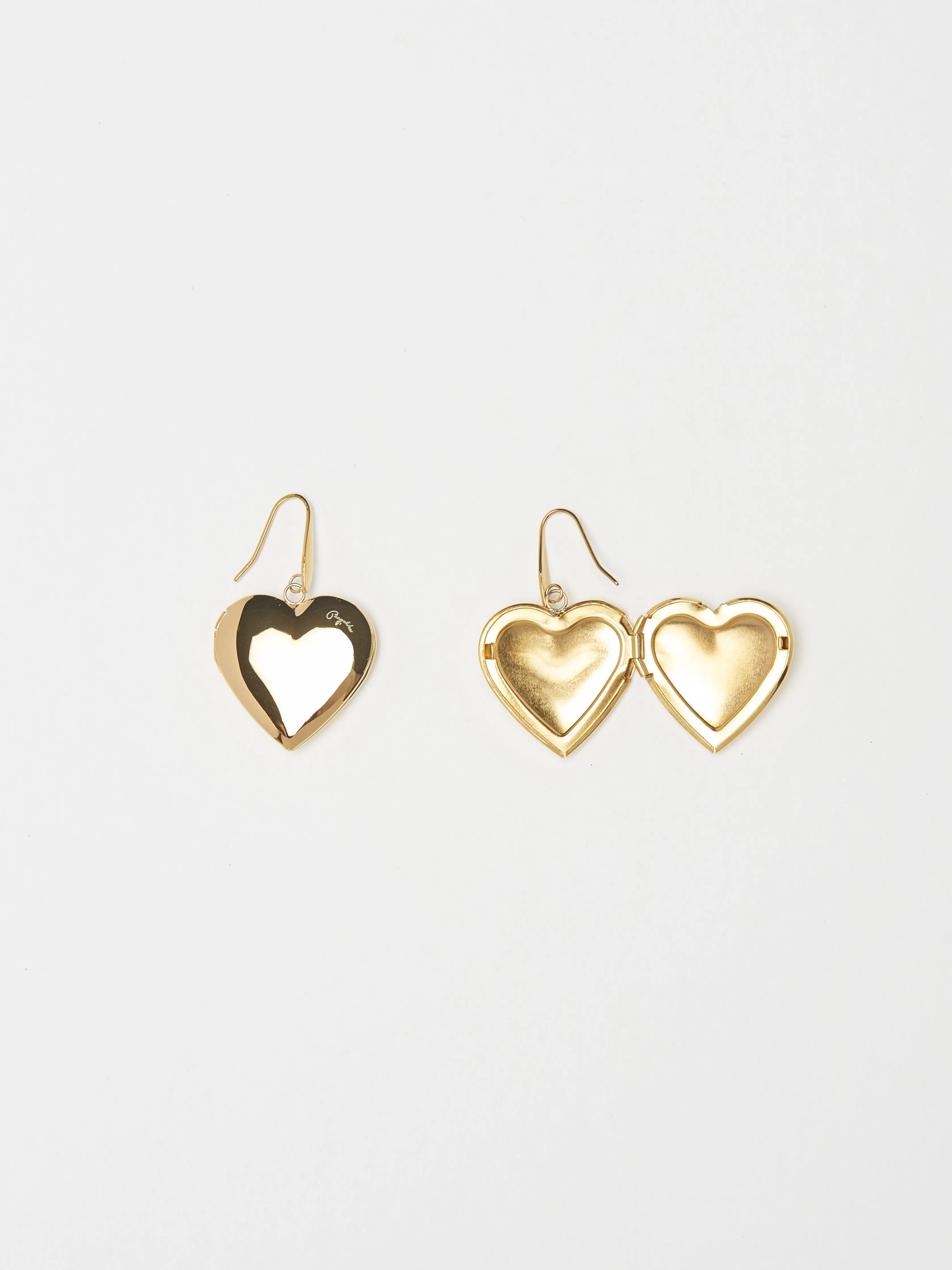 Heart Locket Drop Earrings