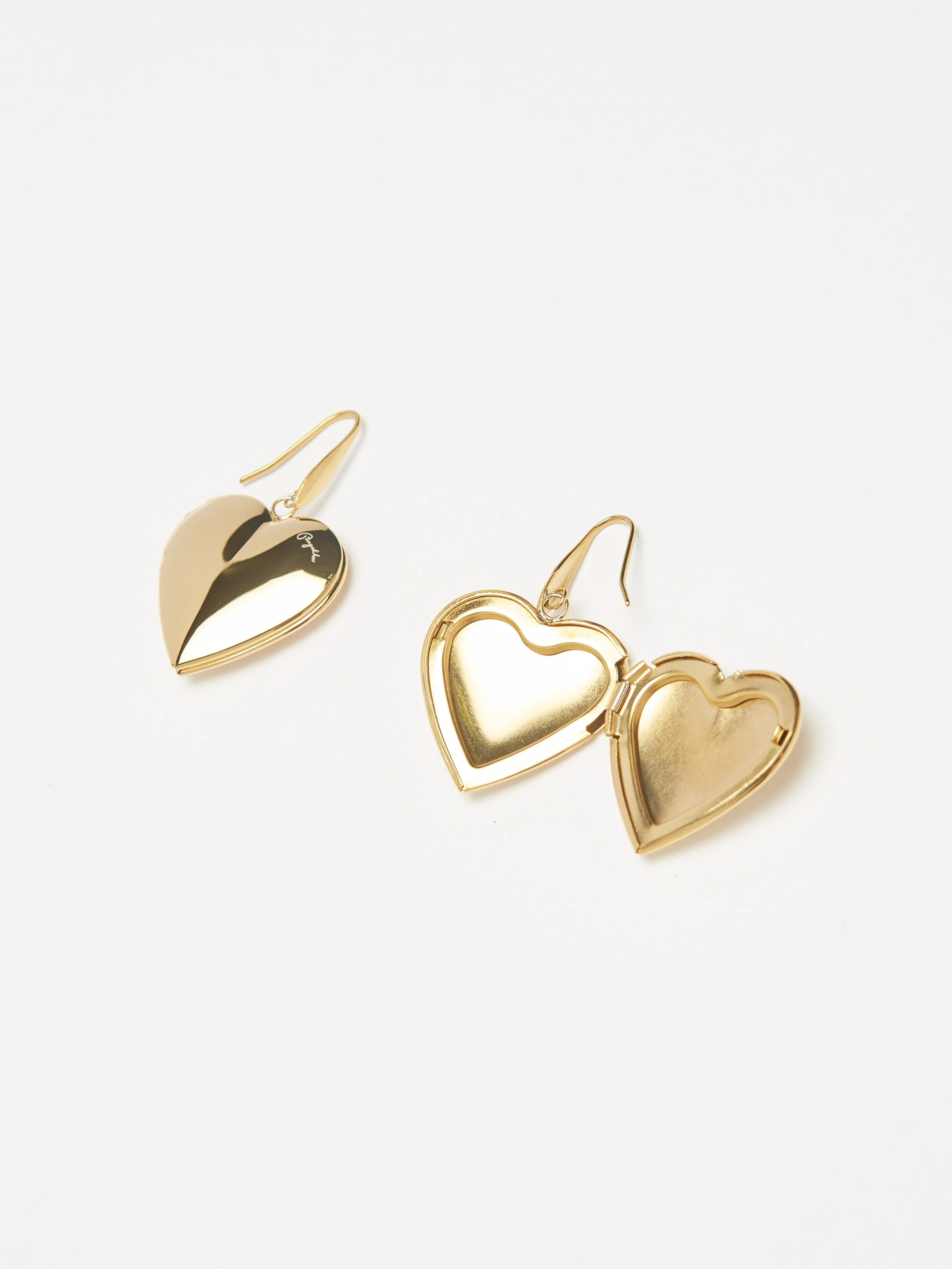 Heart Locket Drop Earrings