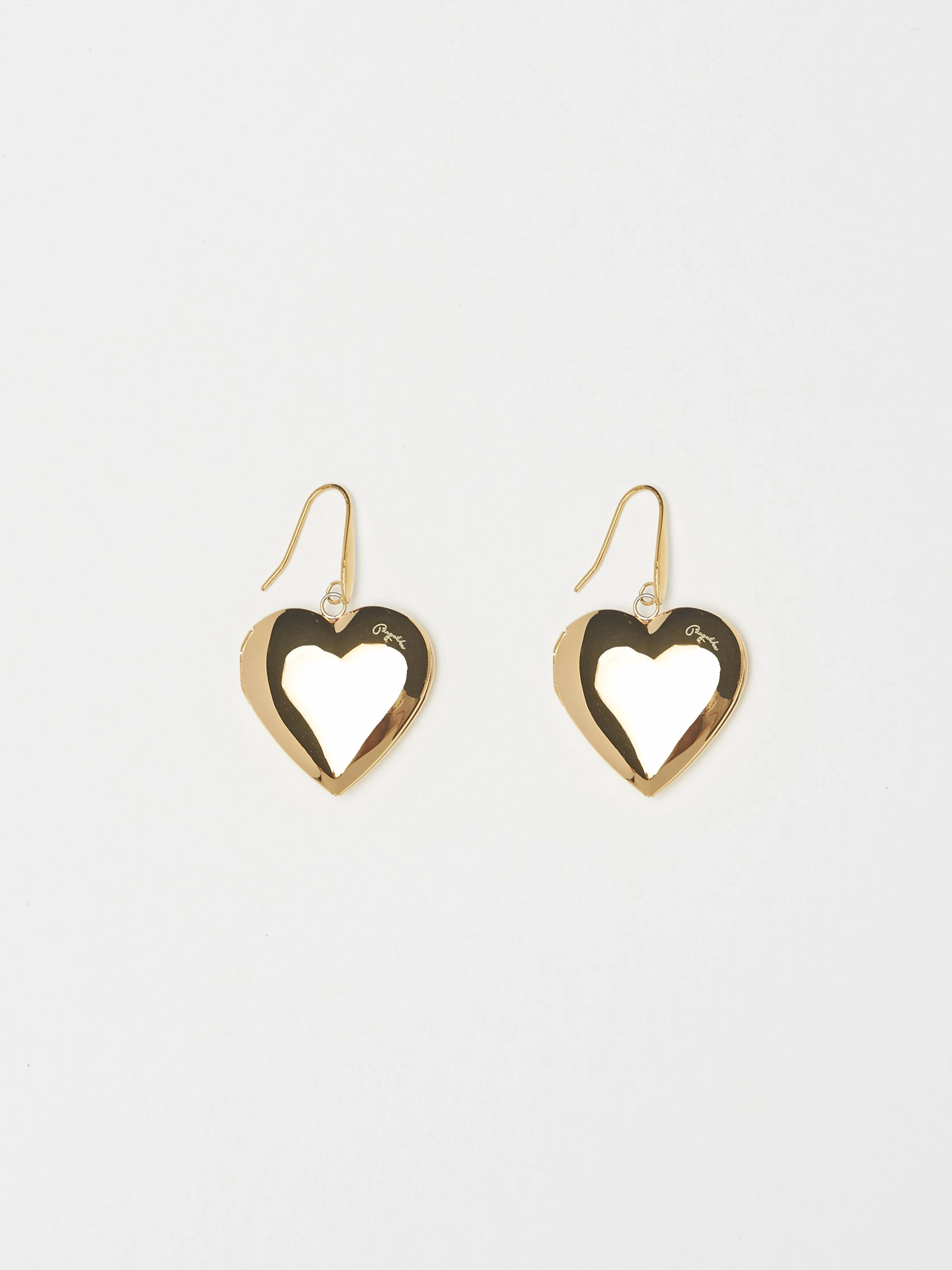 Heart Locket Drop Earrings