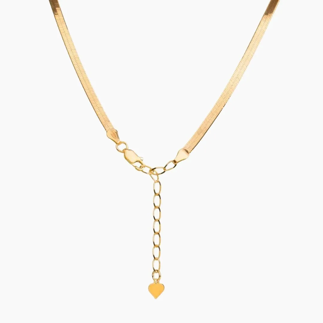 Hera 4mm Herringbone Necklace (Gold)