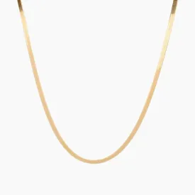 Hera 4mm Herringbone Necklace (Gold)