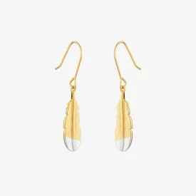 Huia Feather Earrings Gold