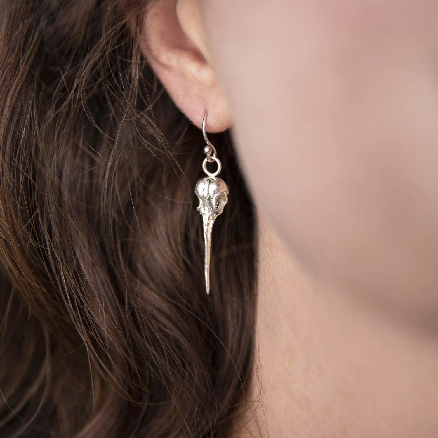 Hummingbird Skull Earrings