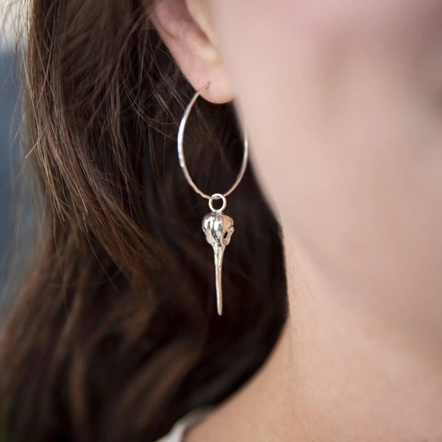 Hummingbird Skull Earrings