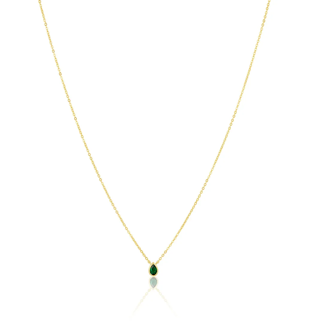 Ines Raindrop Necklace Emerald