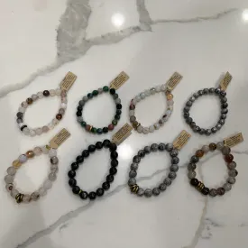 Infinite Warrior 8mm or 10mm Bracelets (Choose your stone)