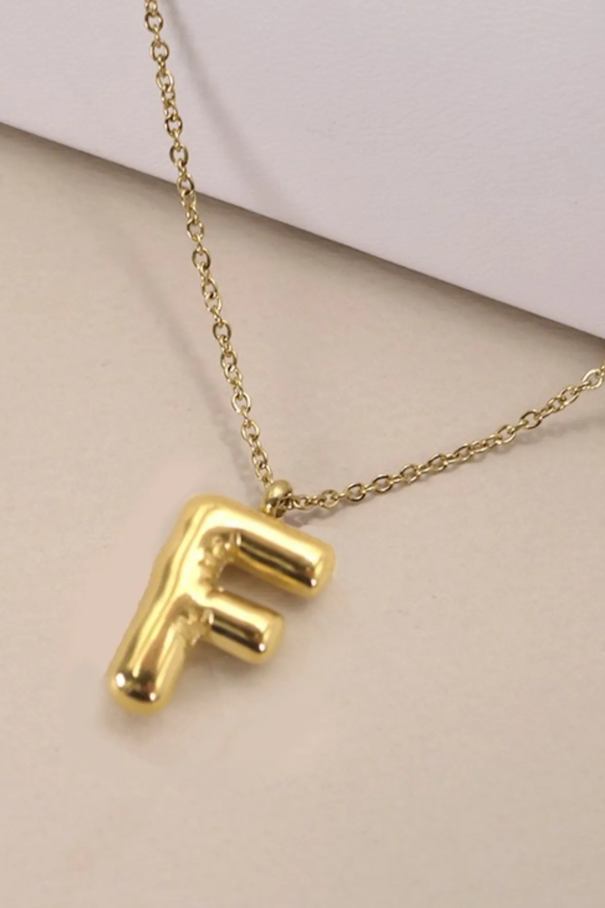 Initial Gold Bubble Necklaces