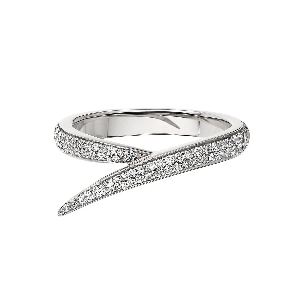 Interlocking Duo Ring - 18ct White Gold Black and White Diamond