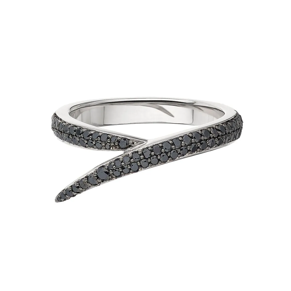 Interlocking Duo Ring - 18ct White Gold Black and White Diamond