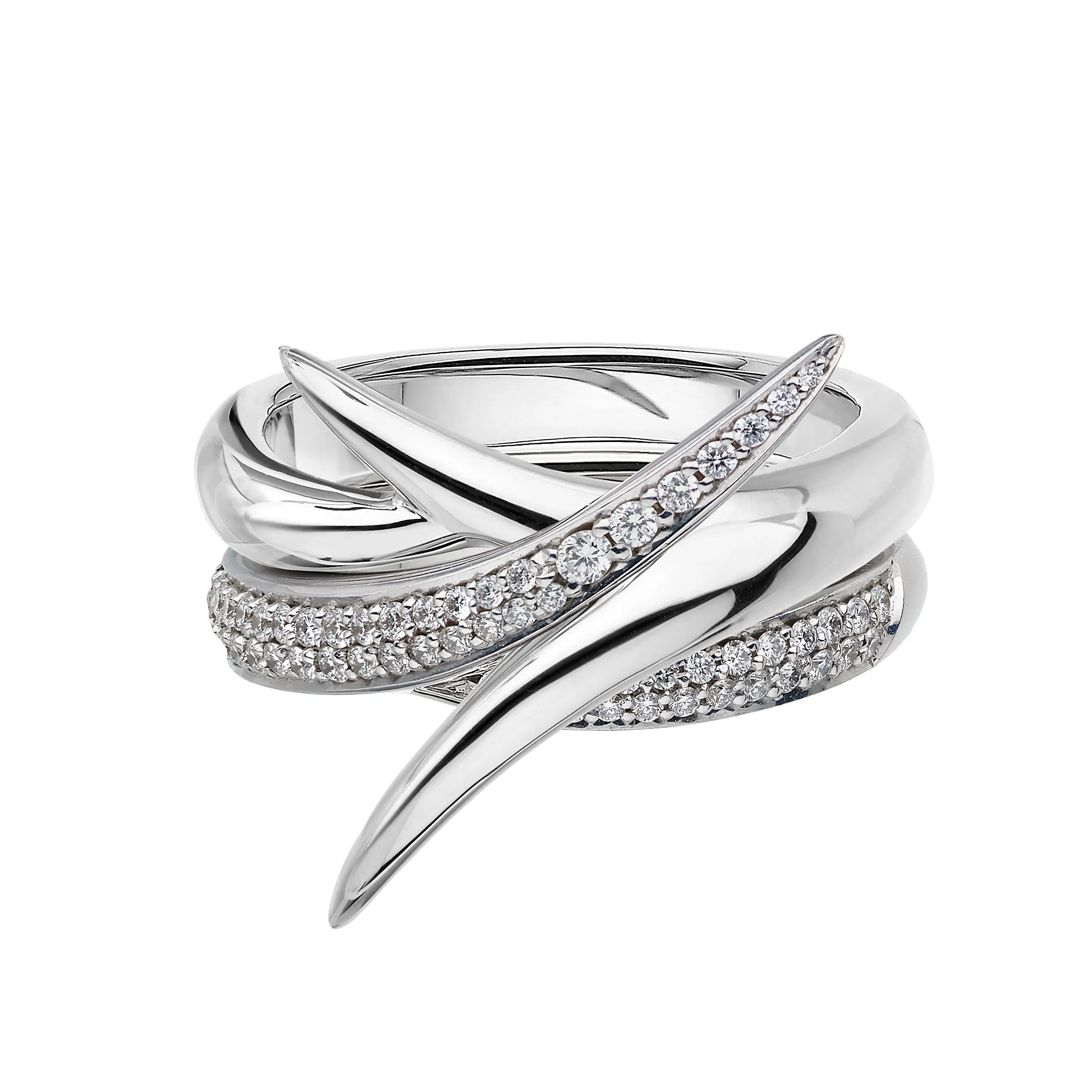 Interlocking Embrace Ring - 18ct White Gold