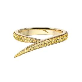 Interlocking Single Ring - 18ct Yellow Gold & Yellow Sapphire