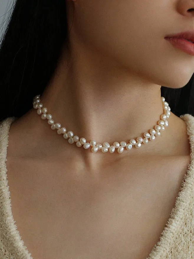 Irregular Natural Pearl Choker Necklace