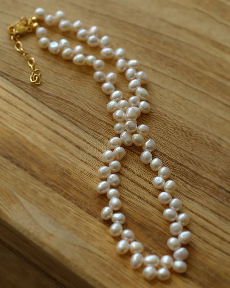 Irregular Natural Pearl Choker Necklace