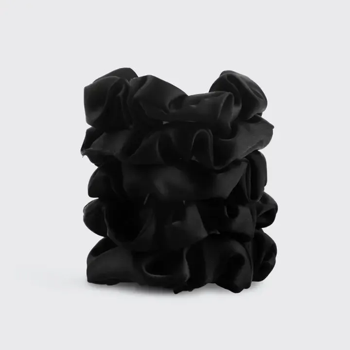 Kitsch Satin Sleep Scrunchies - Black