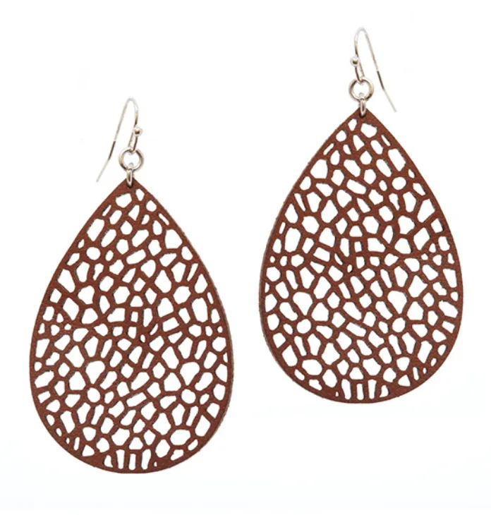 Leather Filigree Earring