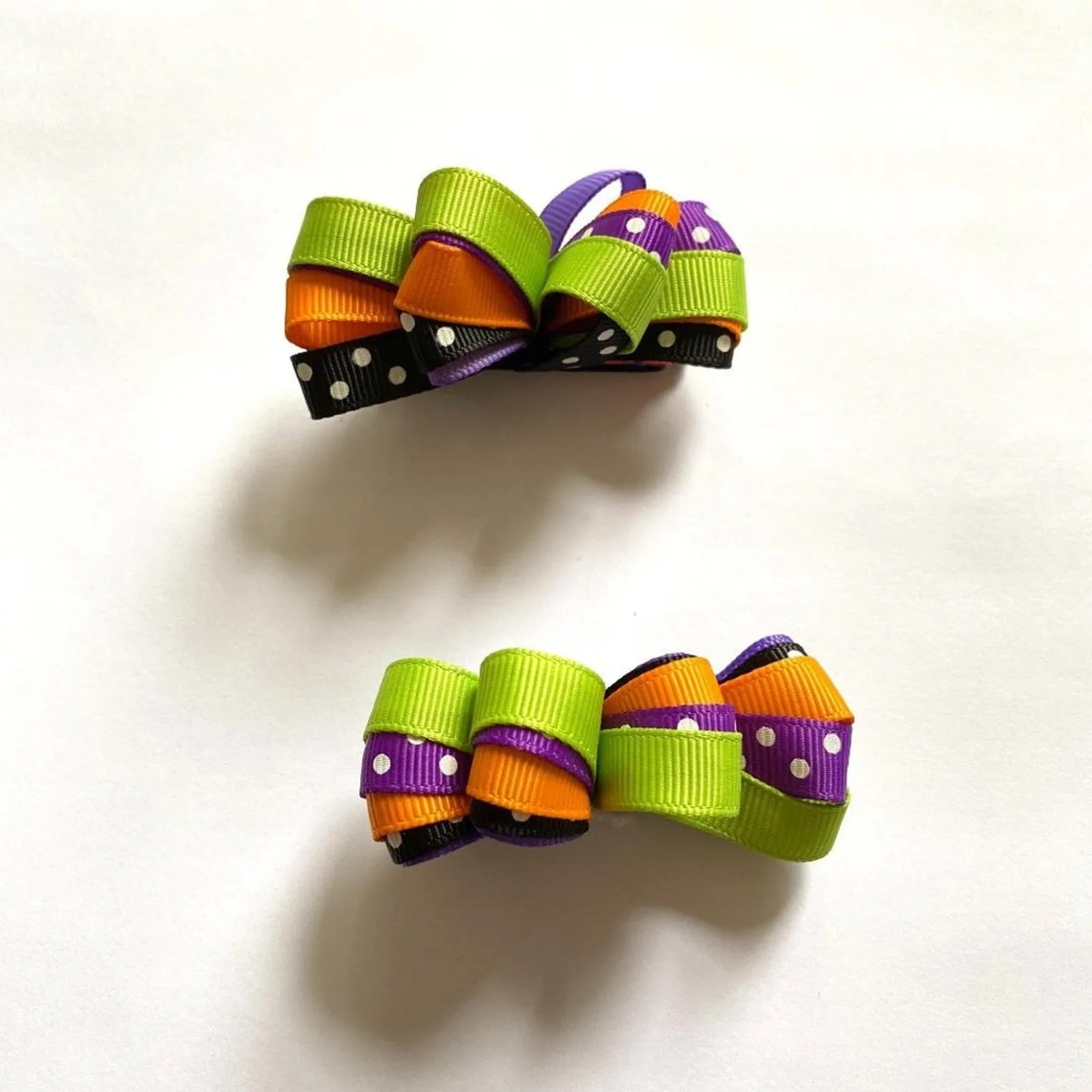 Little Girls Halloween Ribbon Hair Bows