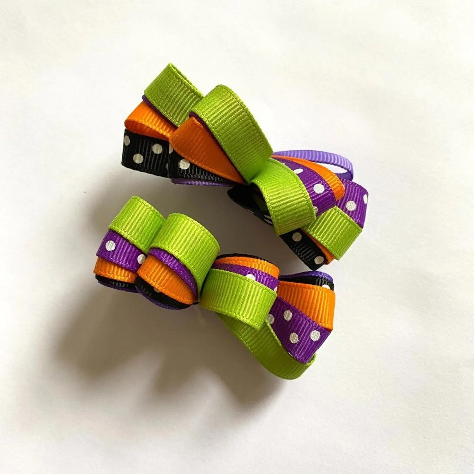 Little Girls Halloween Ribbon Hair Bows