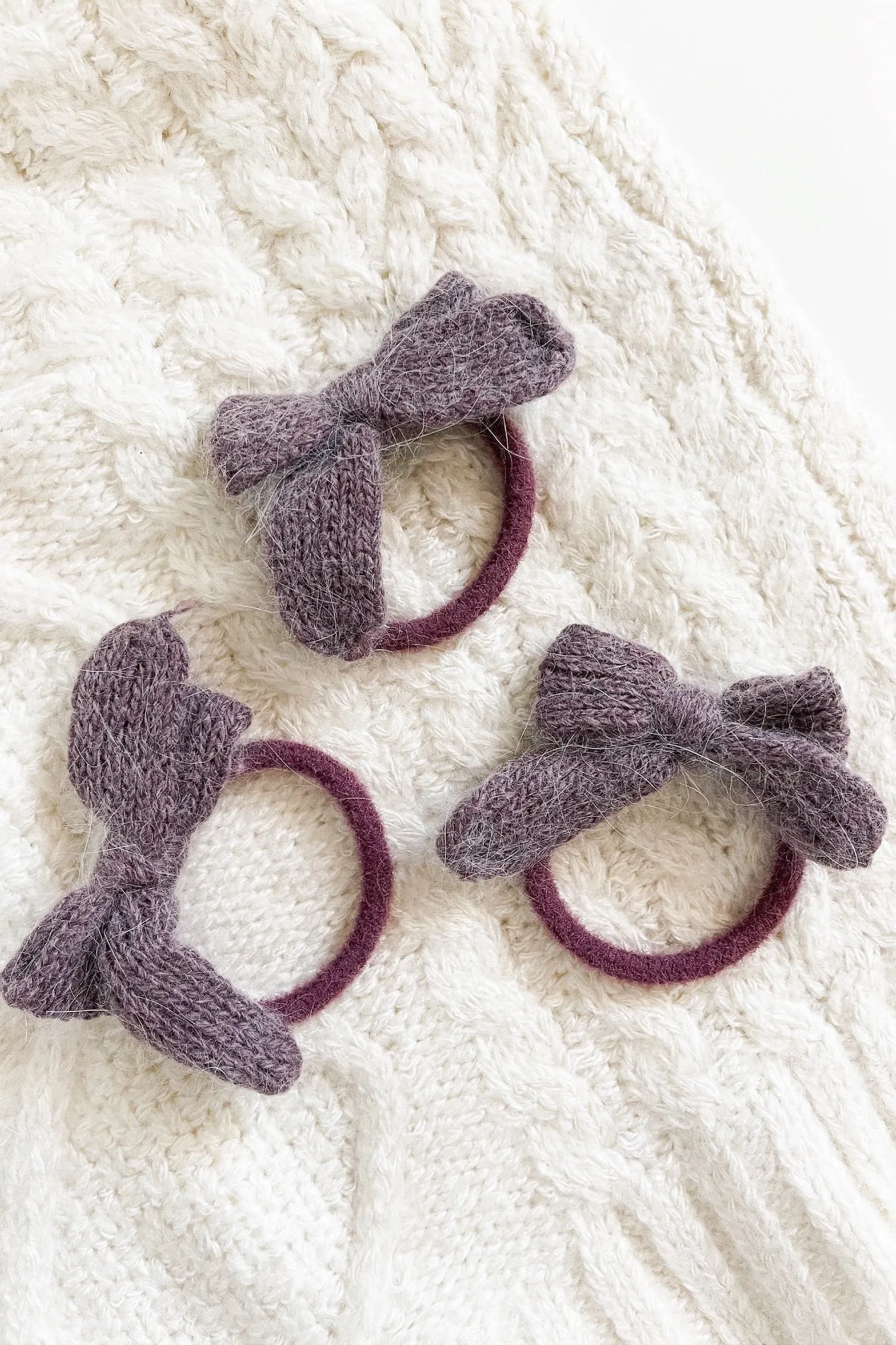 LITTLE LADY KNIT HAIR BOW / PURPLE