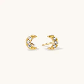 Luna Crystal Stud Earring in Gold