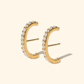 Lux Crystal Suspender Stud Earrings