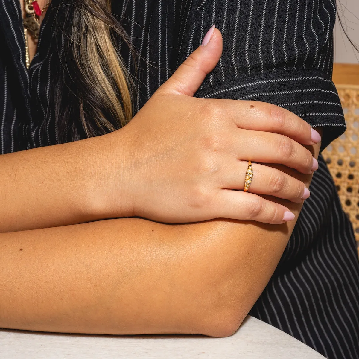 Madeline Pearl and Diamond Scatter Ring