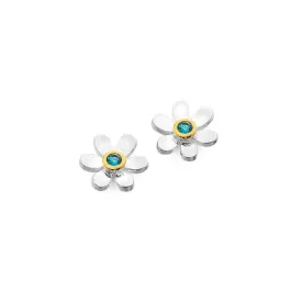 March birthstone daisy studs