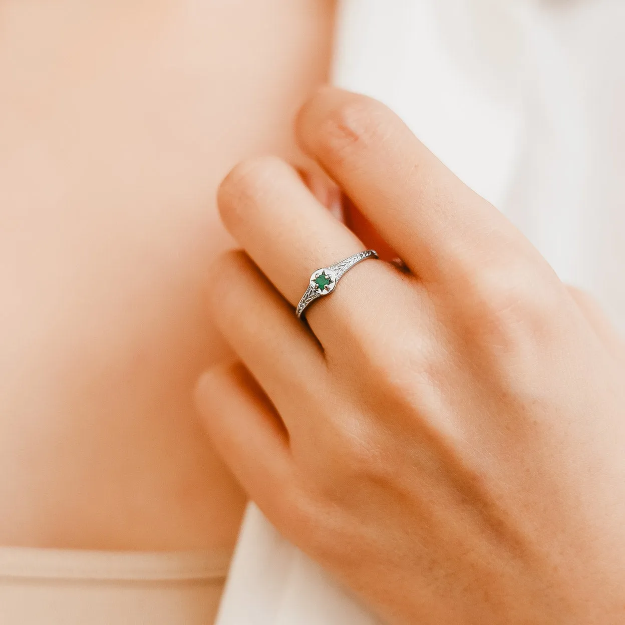 May Emerald Ring