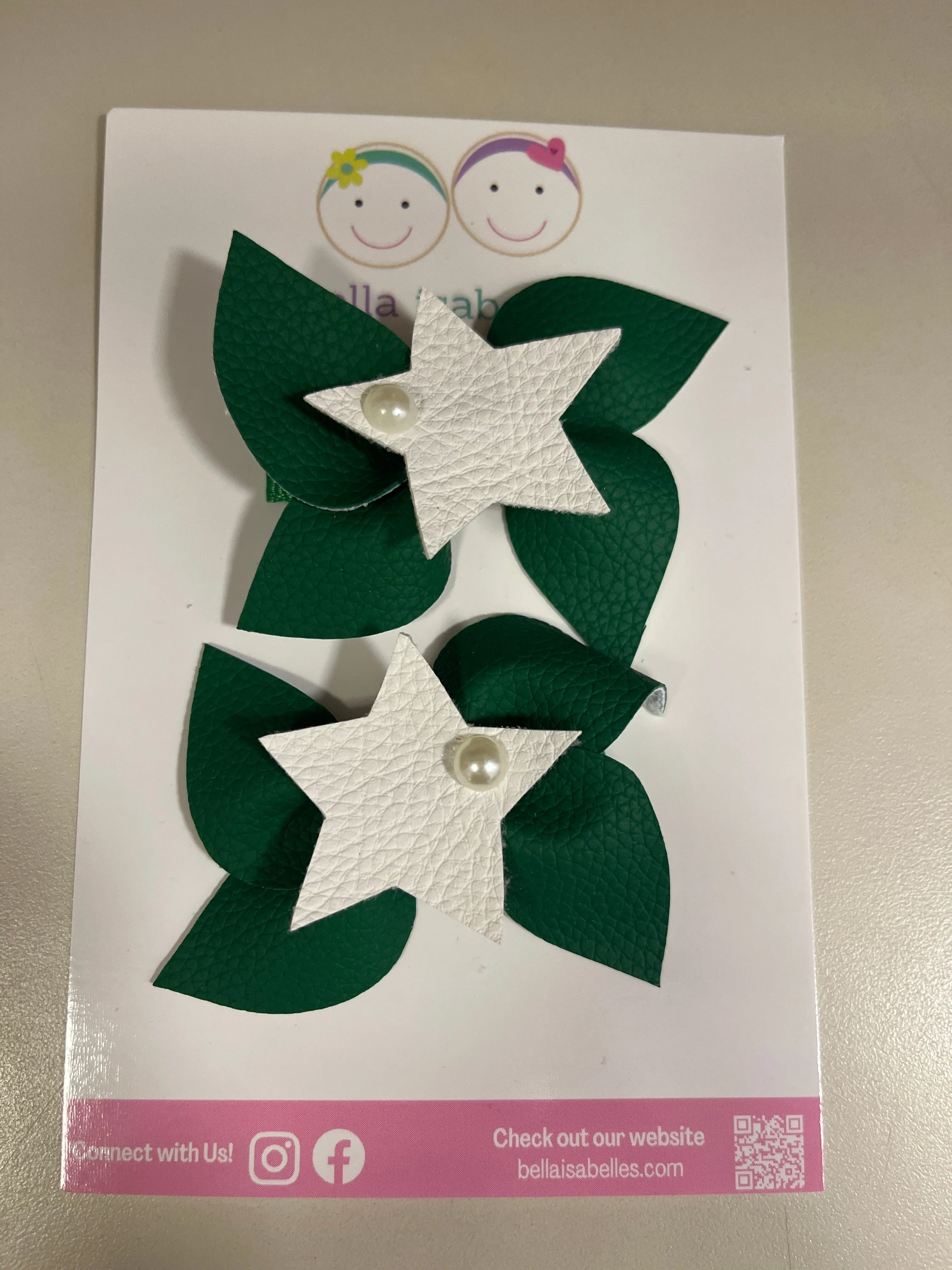 Mini Amanda bows with star(pair)