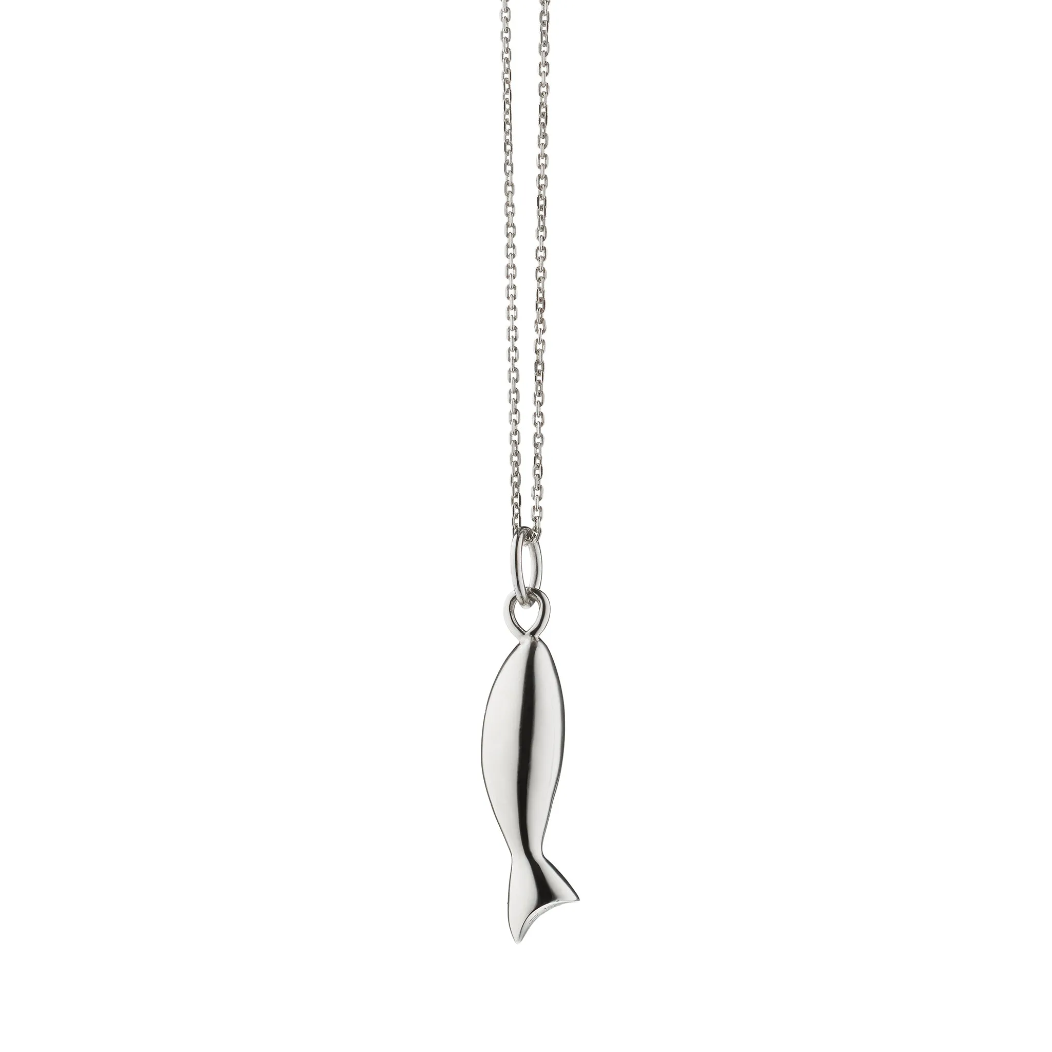 Mini "Perseverance" Fish Sterling Silver Charm Necklace