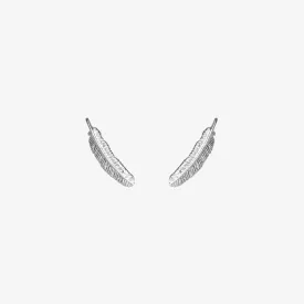 Miromiro Feather Stud Earrings Silver