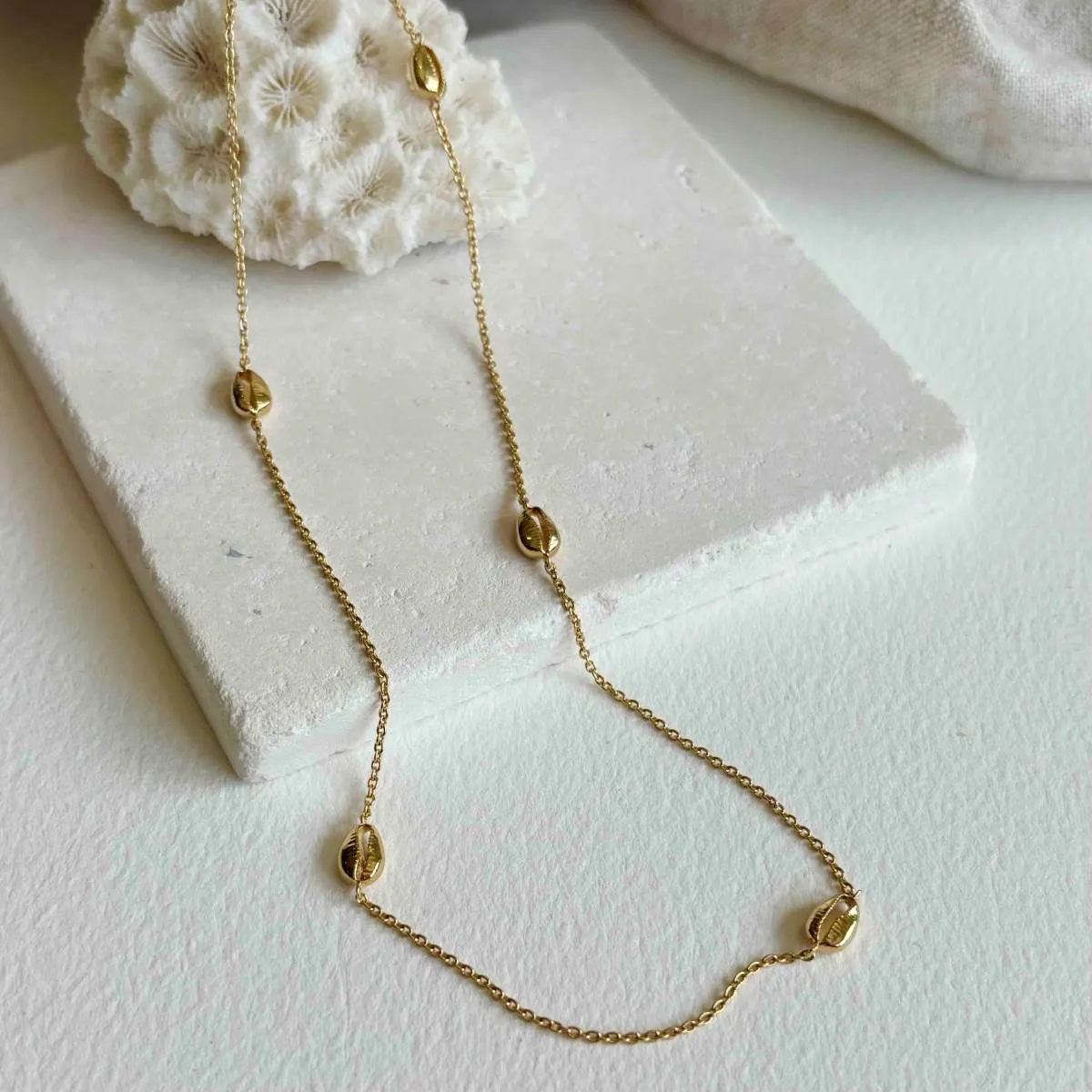 Moka Multi Shell Gold Vermeil Necklace