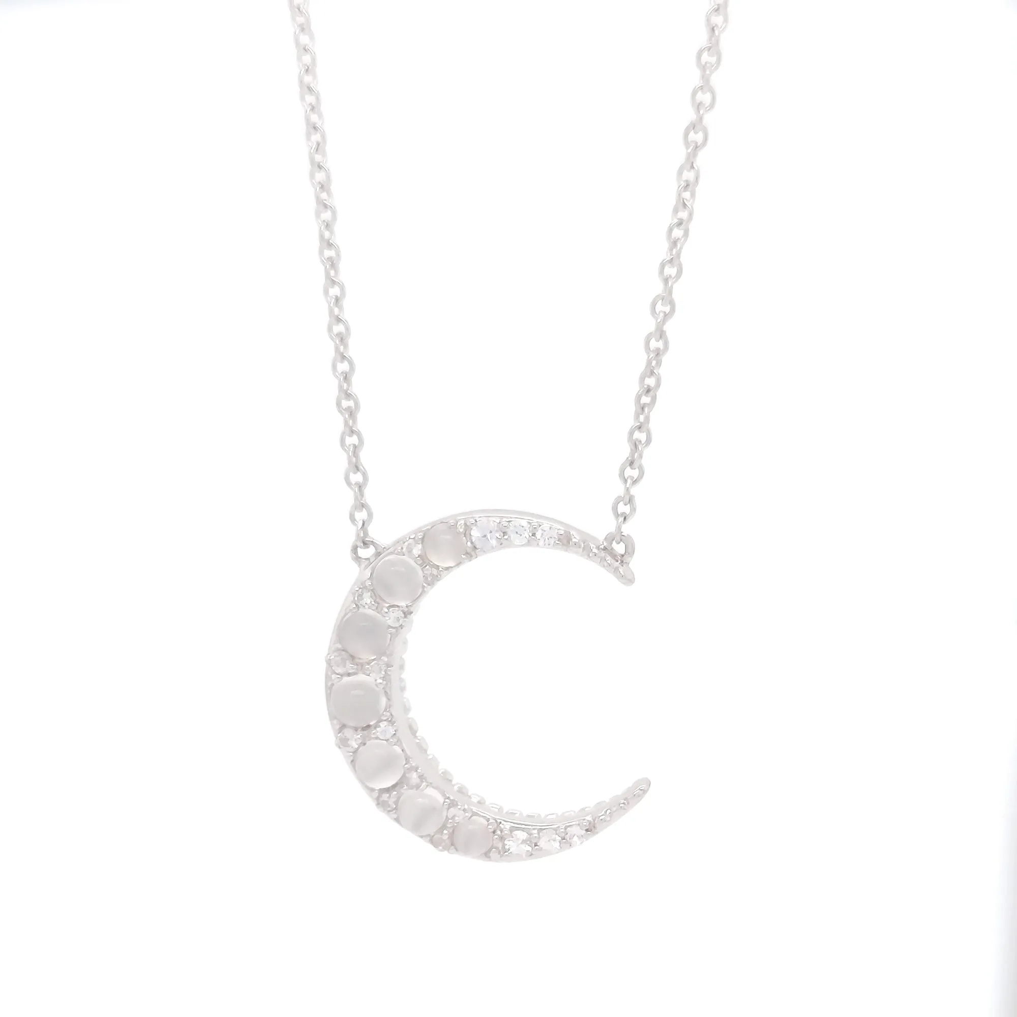 Moonstone Midi Crescent Moon Necklace