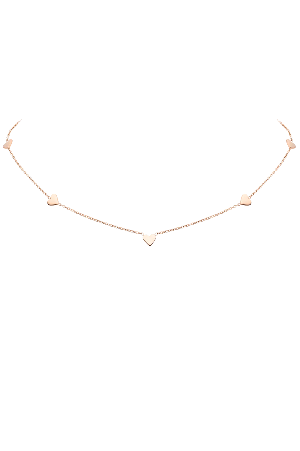 Multi Heart Choker Rose Gold