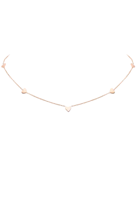 Multi Heart Choker Rose Gold