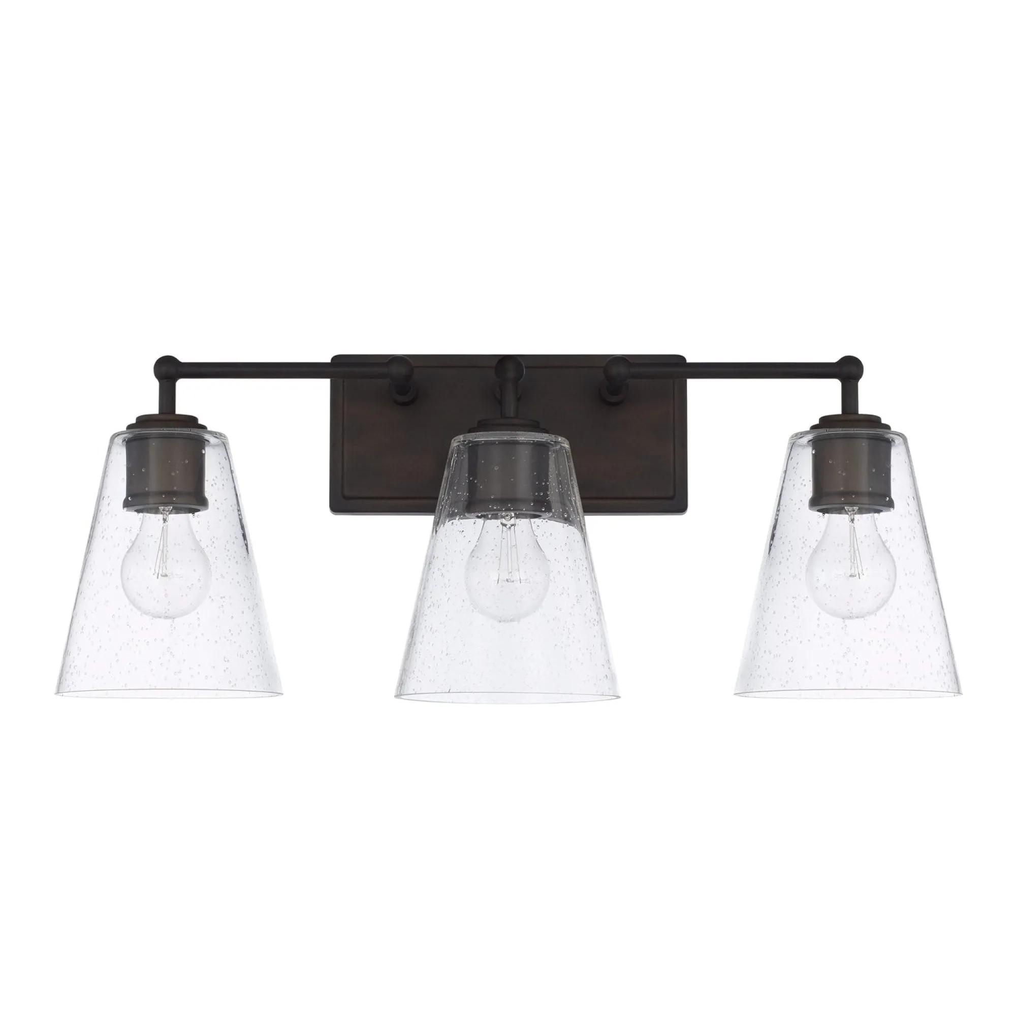 Murphy 3 Light Vanity -  Bronze - Seeded Glass