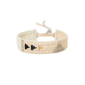 Narrow Pembetatu Warrior Bracelet - PINK/OFF WHITE/BLACK