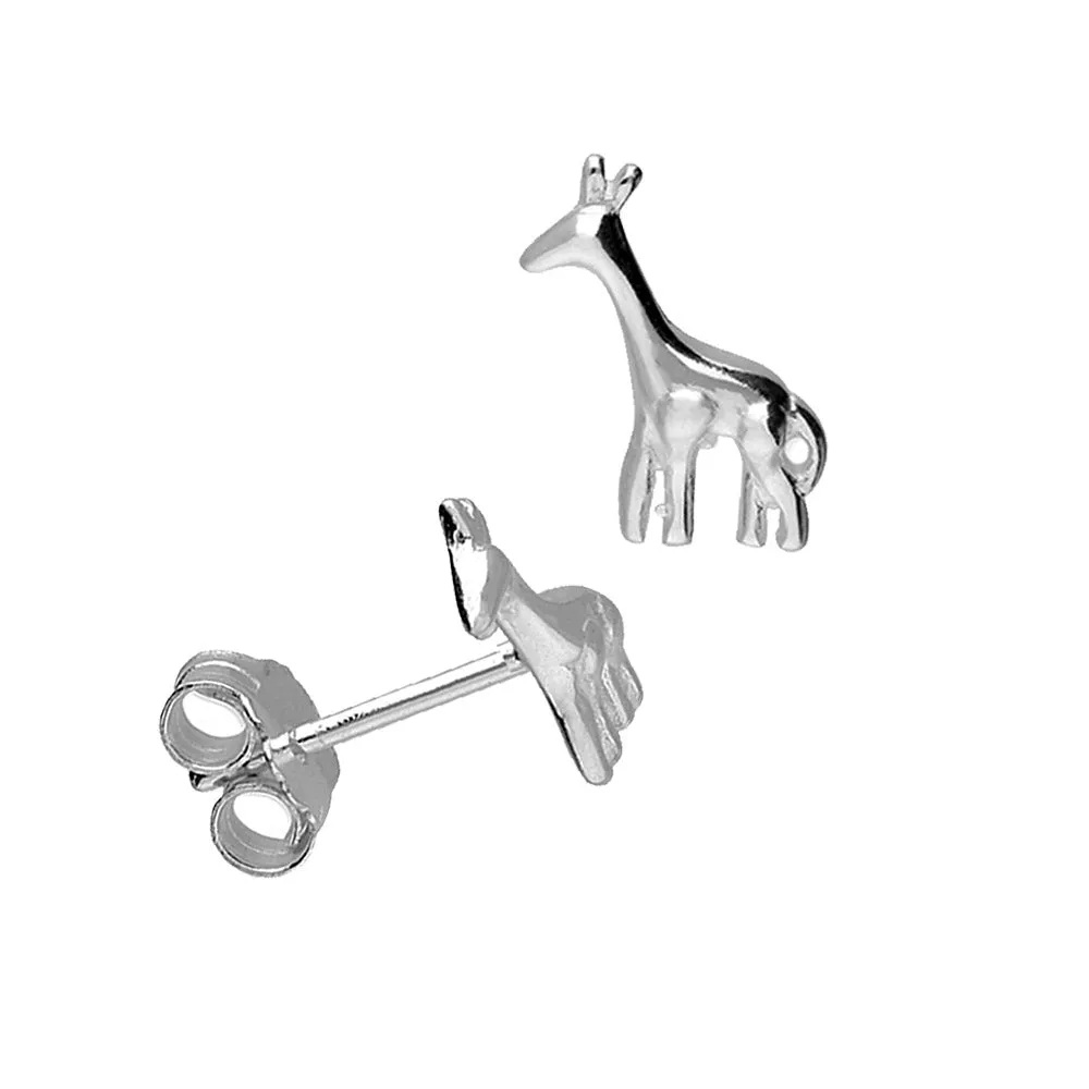 NEW: Silver Giraffe Earrings, Giraffe Studs Animal Jewellery