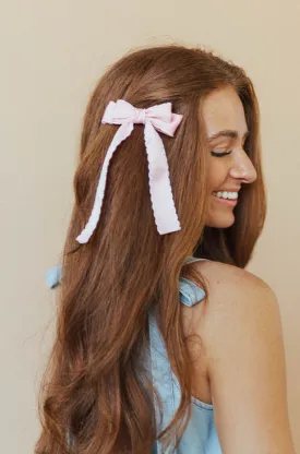 *Olivia Long Bow Clip in Pink