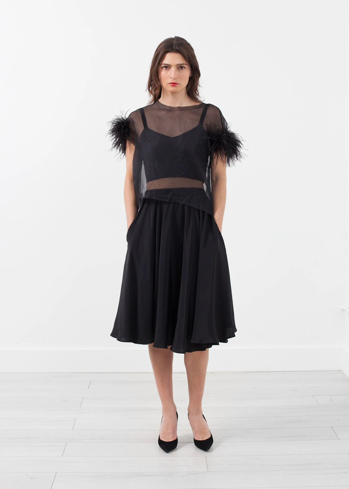 Organza Feather Top