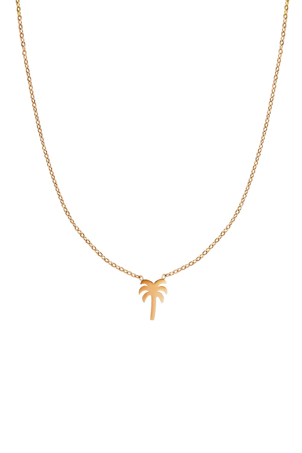 Palm Tree Necklace Rose Gold