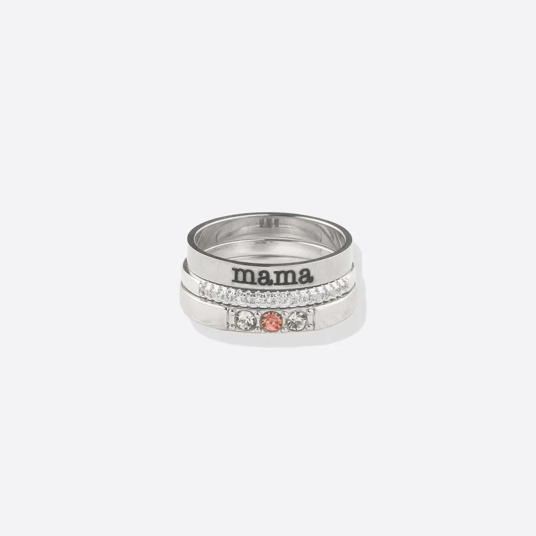 Personalized Birthstones Stacking Name Rings