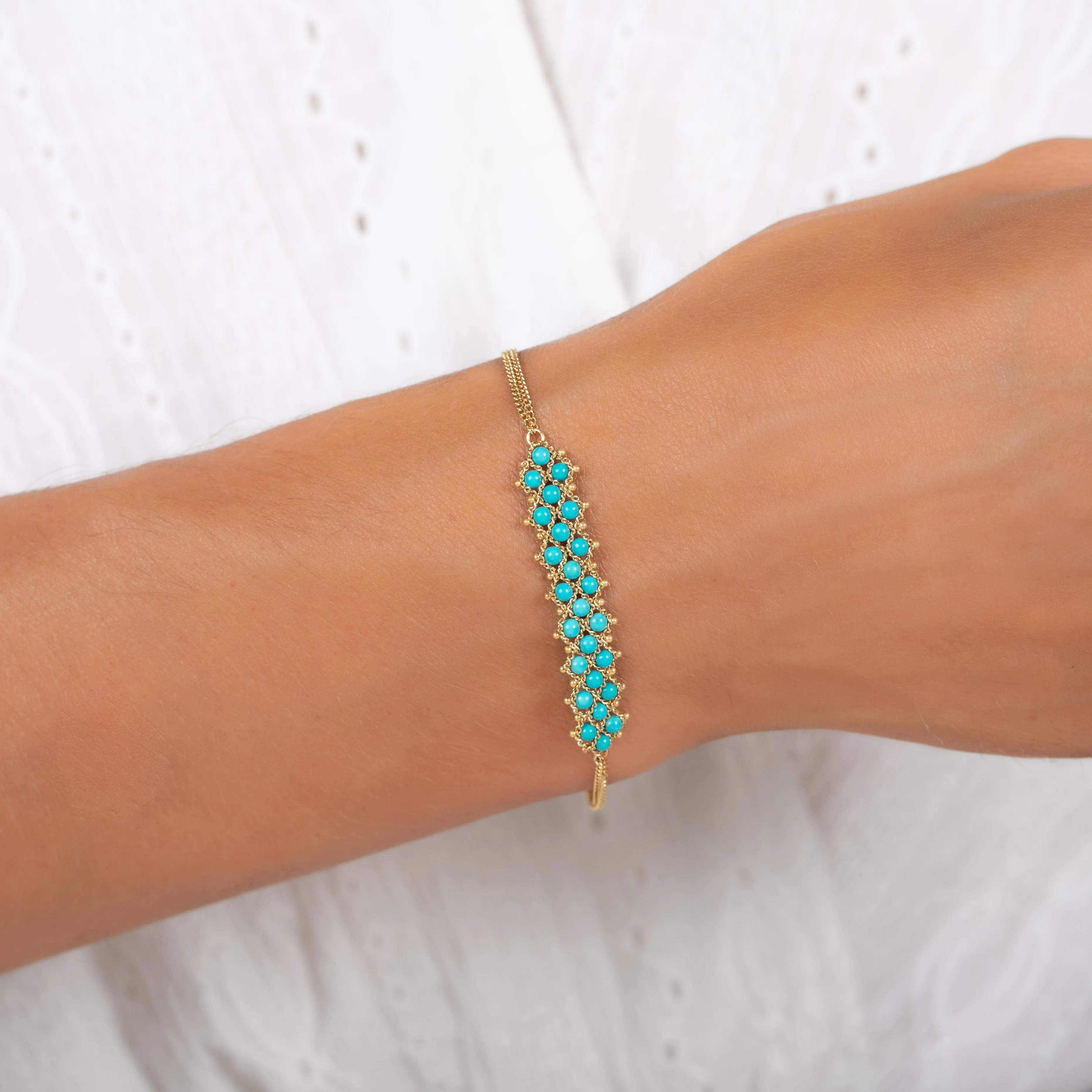 Petite Woven Bracelet in Turquoise