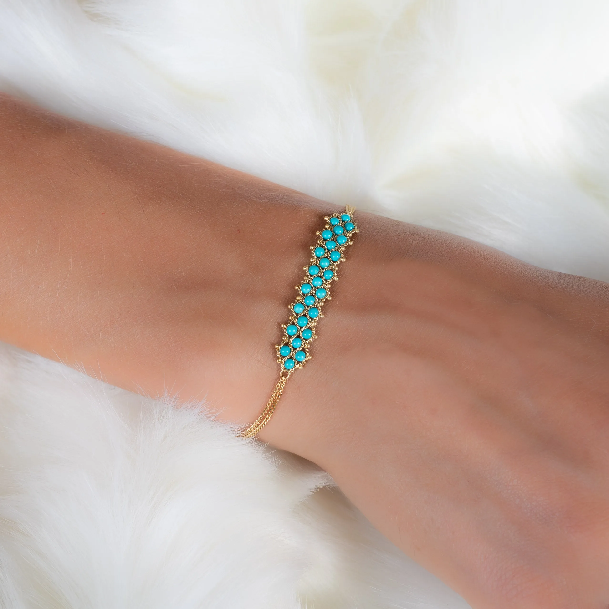 Petite Woven Bracelet in Turquoise