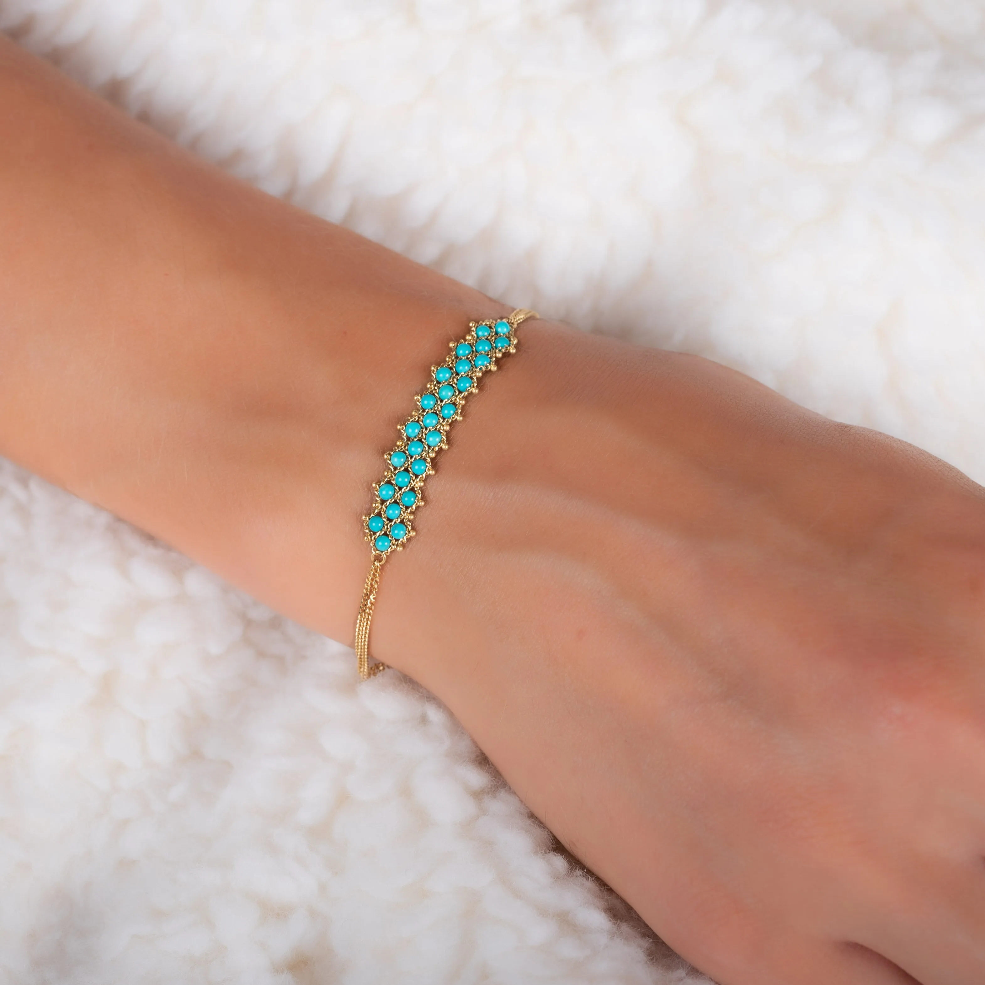 Petite Woven Bracelet in Turquoise